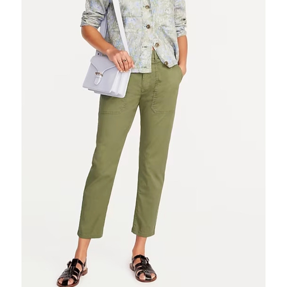 J Crew Patch Pocket Slim Boyfriend Chino Pants Green Womens Size 31 *Read* H6799 - Picture 1 of 10